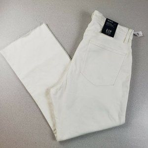 Gap Womens White High Rise Light Wash Ankle Denim Flared Jeans Size 16/33